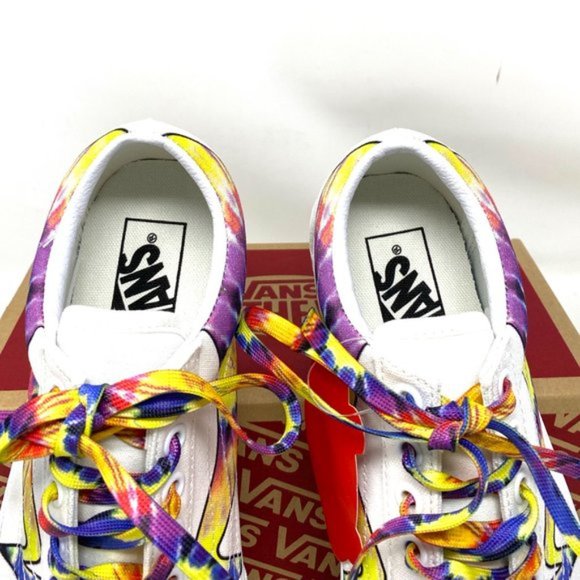 💖MEGA SALE💖VANS Old Skool Warp Canvas White Tie Dye Shoe Women’s VN0A4U3B21R - Picture 5 of 10